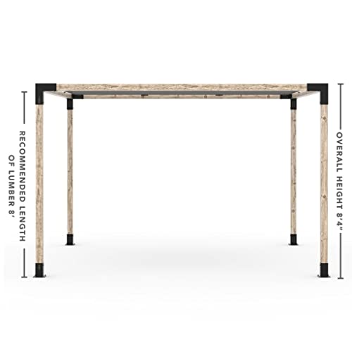 TOJAGRID Pergola Kit with Shade Sail for 4x4 Wood Posts 12x12 Black