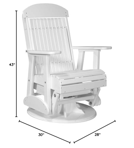 Furniture Barn USA Poly Lumber 2' Classic Swivel Glider White