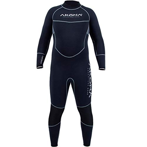 AKONA Mens 7mm Cold Water Full Suit Quantum Stretch Neoprene Medium Long