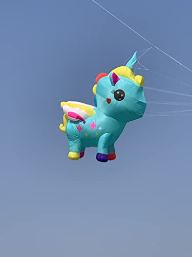 TiffyDance 196in 3D Soft Inflatable Horse Kite for Adults White