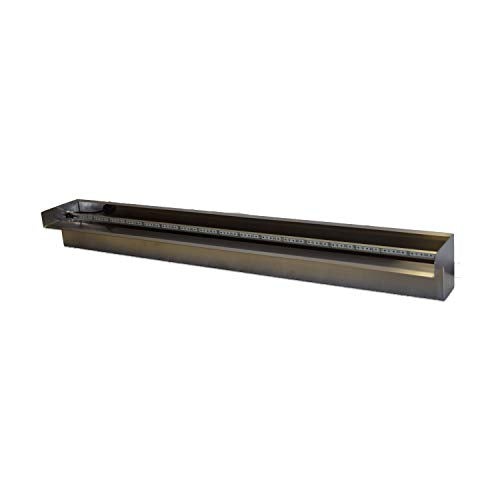 HALF OFF PONDS Elegant Spillway Kit - 36" Lighted Color-Changing Stainless Steel Spillway with 65-Gallon Basin Stainless Steel
