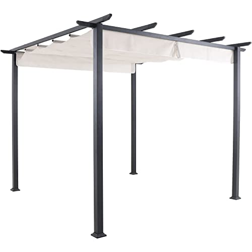 CAMBRIDGE Freestanding Pergola with Adjustable Sling Canopy White/Gray