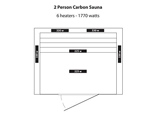 Blue Wave HEATWAVE Radiant Saunas 2-Person Hemlock Infrared Sauna Brown