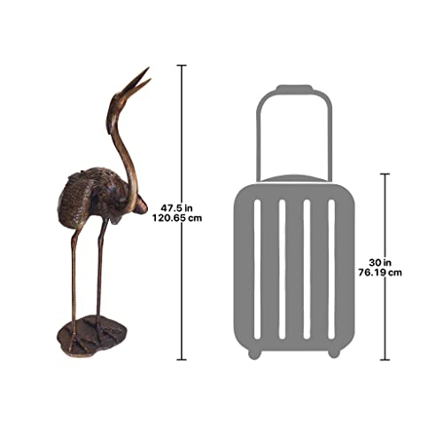 Design Toscano Grande Heron Head Low Cast Bronze Garden Statue Bronze
