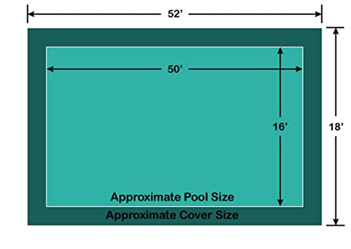 Loop-Loc 16' x 50' Rectangle Super Dense Mesh Pool Safety Cover Green