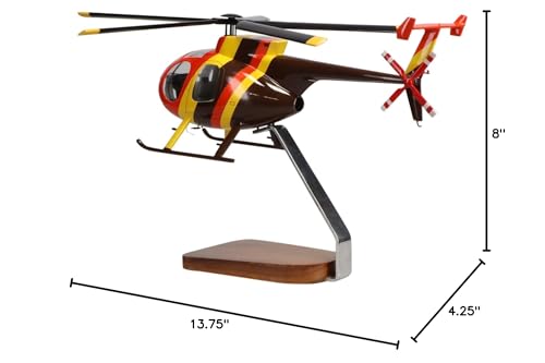 High Flying Models Hughes Helicopters 500D Magnum PI Clear Canopy Mahogany Sculpture Multicolor