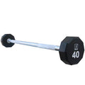 Fitness First 10-Sided Urethane Encased Straight Barbell 120 LBS Black
