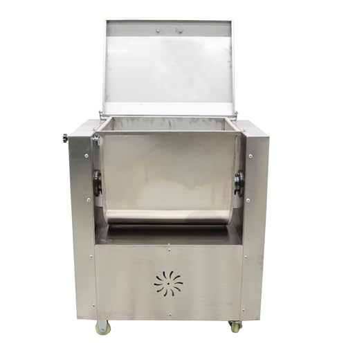 HayWHNKN Electric Meat Mixer 60L Stainless Steel Commercial Mixer Silver