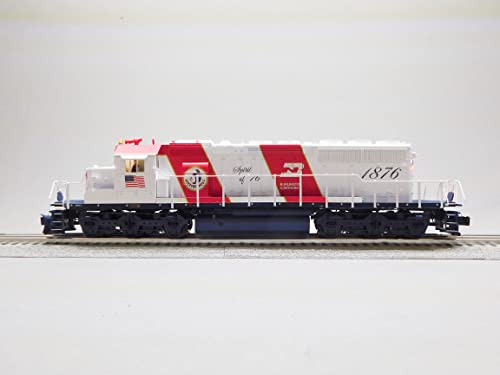 Generic Burlington Northern Legacy SD40-2 Diesel Locomotive Engine #1876 O Gauge White