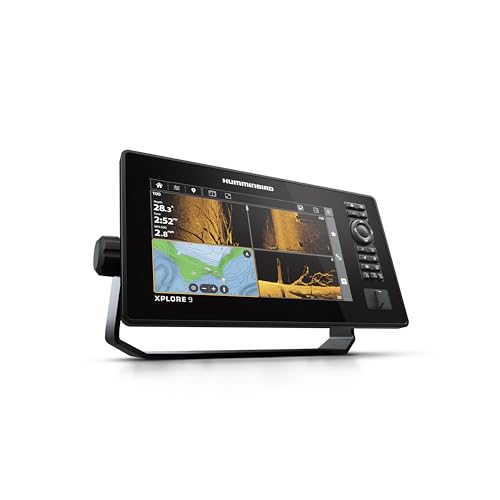 Humminbird XPLORE 9 GPS Fish Finder with Transducer, MEGA Side Imaging+ & HD Touchscreen Display Black