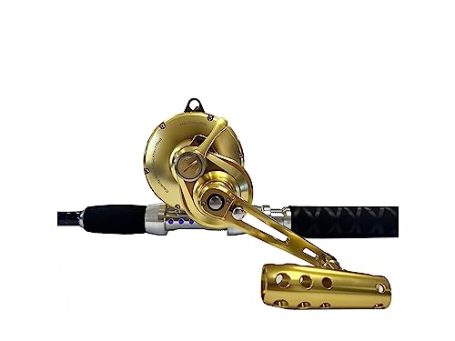 EAT MY TACKLE Amberjack Jigging Rod and Reel Combo Black Blue Gold