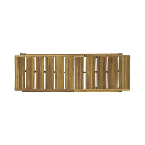 Christopher Knight Home Maki Outdoor Acacia Wood Chaise Lounge Set of 4 Teak Yellow