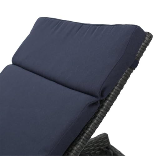 Noble House Salem Outdoor Adjustable Wicker Chaise Lounge Set of 2 Grey