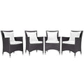 Pemberly Row Patio Dining Chair Set of 4 Espresso and White