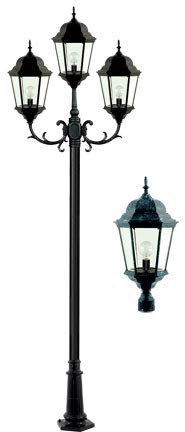 DABMAR LIGHTING INC GM2306-W 3-Light Post Fixture with Clear Glass