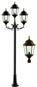 DABMAR LIGHTING INC GM2306-BZ 3-Light Post Fixture with Clear Glass