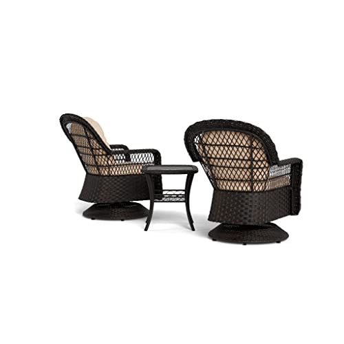 Tortuga Outdoor Biloxi 3 Piece Resin Wicker Bistro Set Expresso-Dark