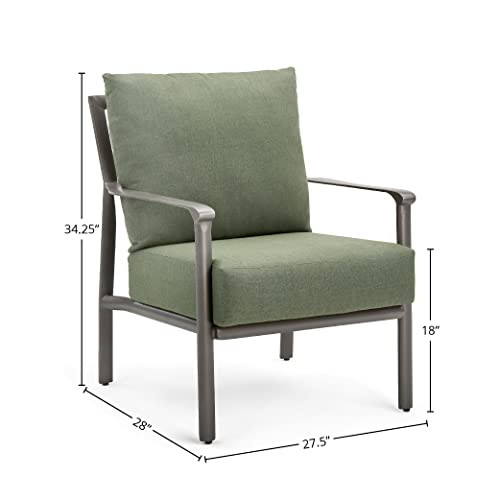 Winston Aspen Cushion 2 Piece Seating Set with Lounge Chair & Ottoman Weathered Teak