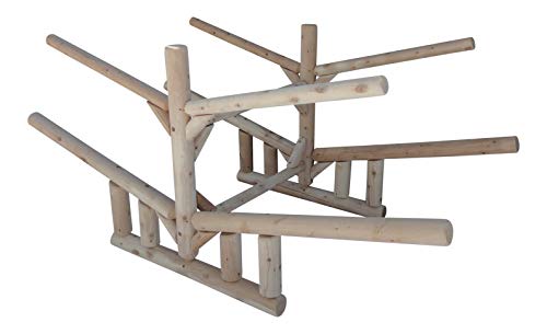 Log Kayak Rack 2-Sunfish Sailboat + 2 Canoes or Kayaks Natural