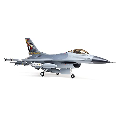 E-flite RC Airplane F-16 Falcon 80mm EDF Jet BNF Basic Gray