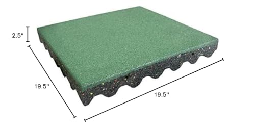 Rubber-Cal Eco-Safety Interlocking Playground Tiles 132 Sq.Ft. 50 Pack Green