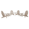 Highwood Classic Westport Adirondack 6pc Set, 4 Chairs & 2 Folding Side Tables Woodland Brown