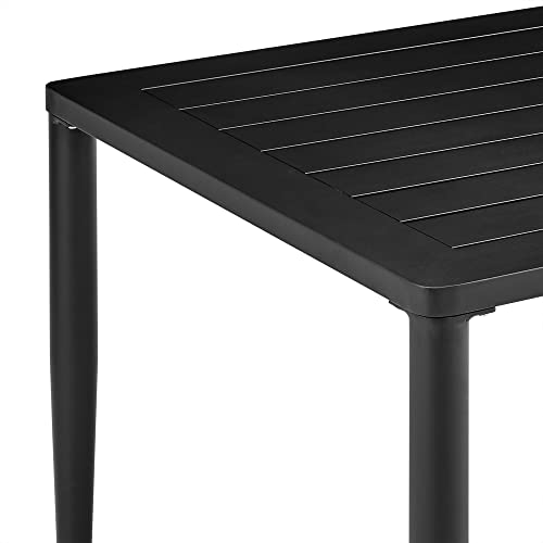 Armen Living Beowulf Modern Outdoor Patio Dining Set, 7 Piece, Black