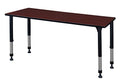 Regency Kee 66" x 30" Height Adjustable Classroom Table Mahogany Brown