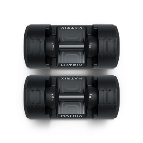 Matrix Fitness DB50 Adjustable Dumbbells 50 lb Black