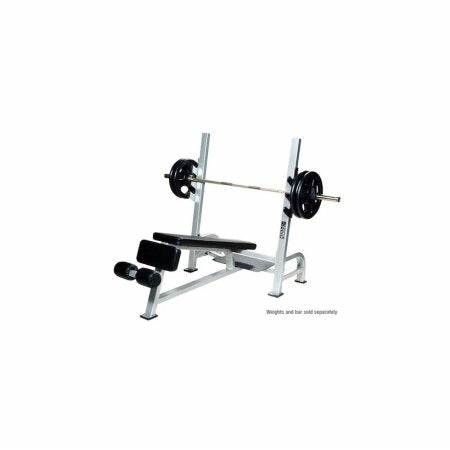 York Barbell 54039 Olympic Decline Bench with Gun Racks White