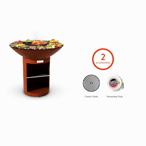 ARTEFLAME Charcoal BBQ Grill and Fire Pit Bundle Rust