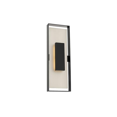 Modern Forms Boxie 34in LED Outdoor Wall Light 3000K Black with Brushed Nickel