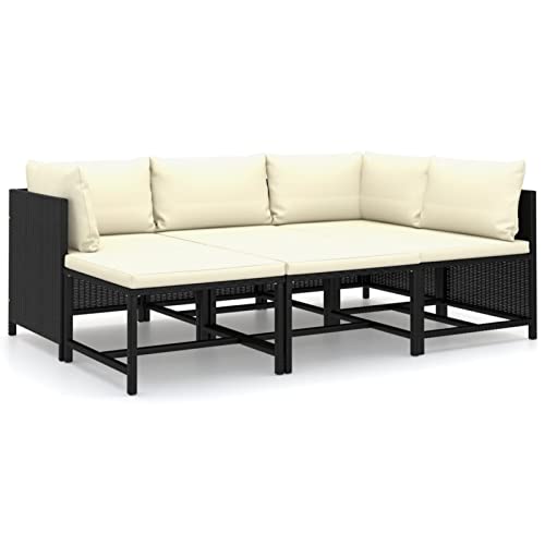 Xinxinxiang 6 Piece Patio Furniture Set with Cushions Black