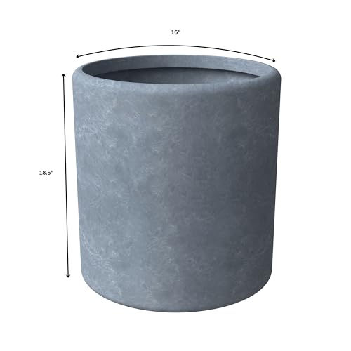 LeisureMod Tundra 5-Piece Fiberstone and MGO Clay Planter Set Aged Concrete