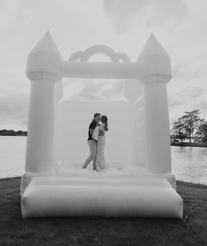 Pogo Bounce House White Inflatable Wedding Castle 13x12x14.5 ft