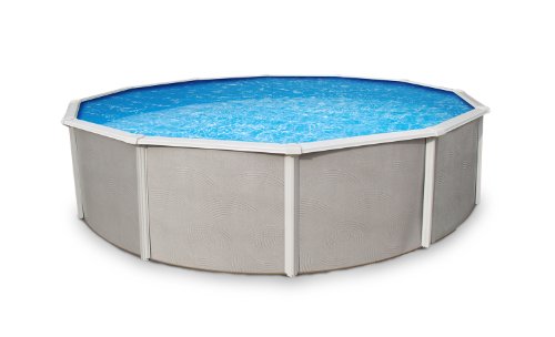 Blue Wave NB2524 18' Round 52" Belize Steel Pool in Blue Gray