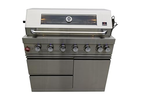 Luxuria Spas Flame Pro Series 6-Burner Six Piece Modular Kitchen Silver