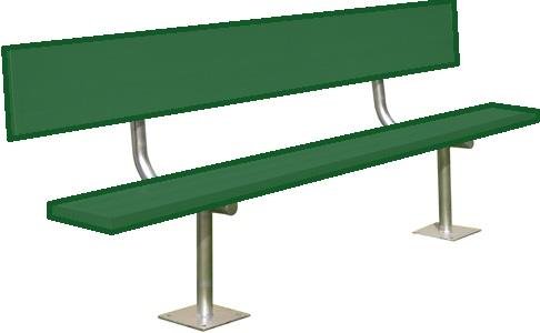 BSN Surface Mount Bench with Back 21' Dark Green