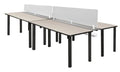 212 Main Kee Double Benching System with Privacy Divider 60x24 Maple & Black Multicoloured