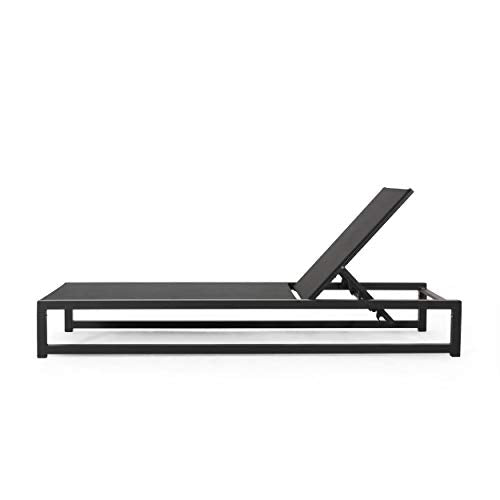 Christopher Knight Home Vivian Outdoor Aluminum Chaise Lounge Set of 2 Black
