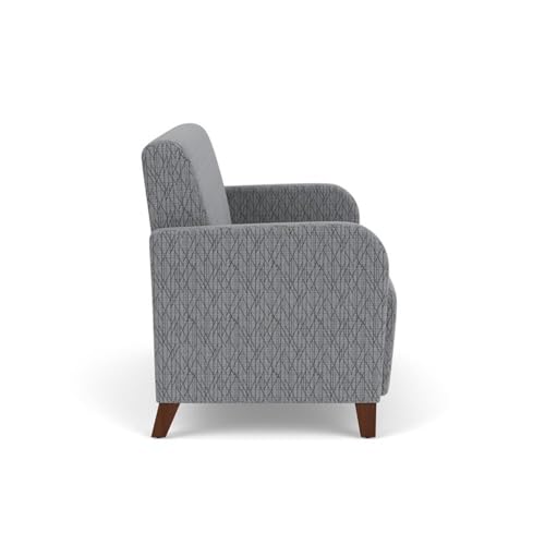 Lesro Siena Lounge Loveseat with Walnut Wood Legs Adler Graphite Gray