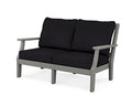 Martha Stewart Chinoiserie Deep Seating Loveseat Slate Grey / Midnight Linen