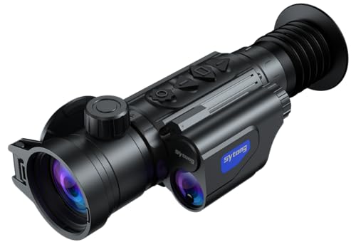 Shimkong Sytong Thermal Rifle Scope Monocular with Laser Rangefinder 1300 Yards 50Hz 384x288 8X Zoom Black
