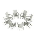 WestinTrends 8-Piece Modern Poly Folding Adirondack Chair Set Sand