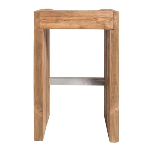 Afuera Living Modern 28" Wood and Steel Bar Stool Set of 2 Brown