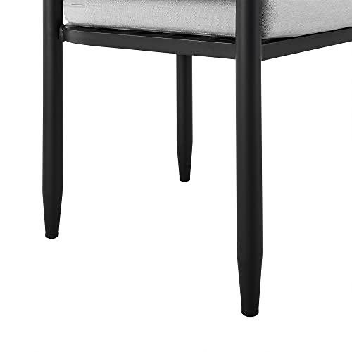 Armen Living Felicia Outdoor Patio Dining Chair Set of 2 Black