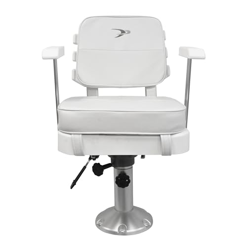 Wise Ladder Back Helm Chair with Adjustable Height Pedestal and Seat Slide White