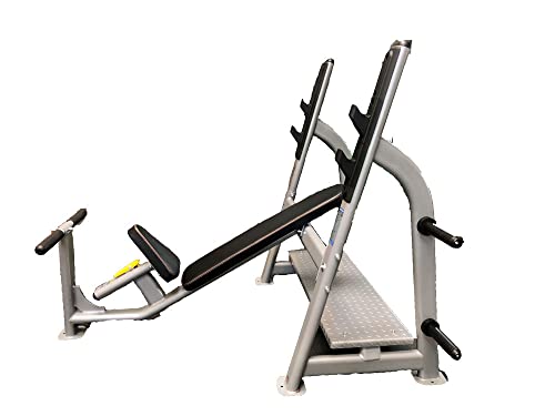 Fitness First Adjustable Incline Bench with Olympic Weight Plate Storage Black