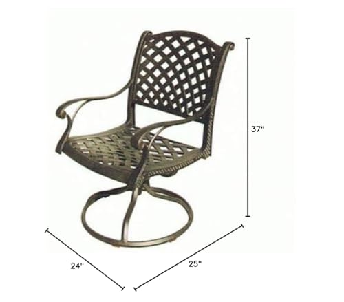 BOTARO Nassau Outdoor Patio 4 Swivel Rocker Dining Chairs Dark Bronze