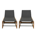 Christopher Knight Home Emile Outdoor Adjustable Chaise Lounges Set of 2 Black Teak
